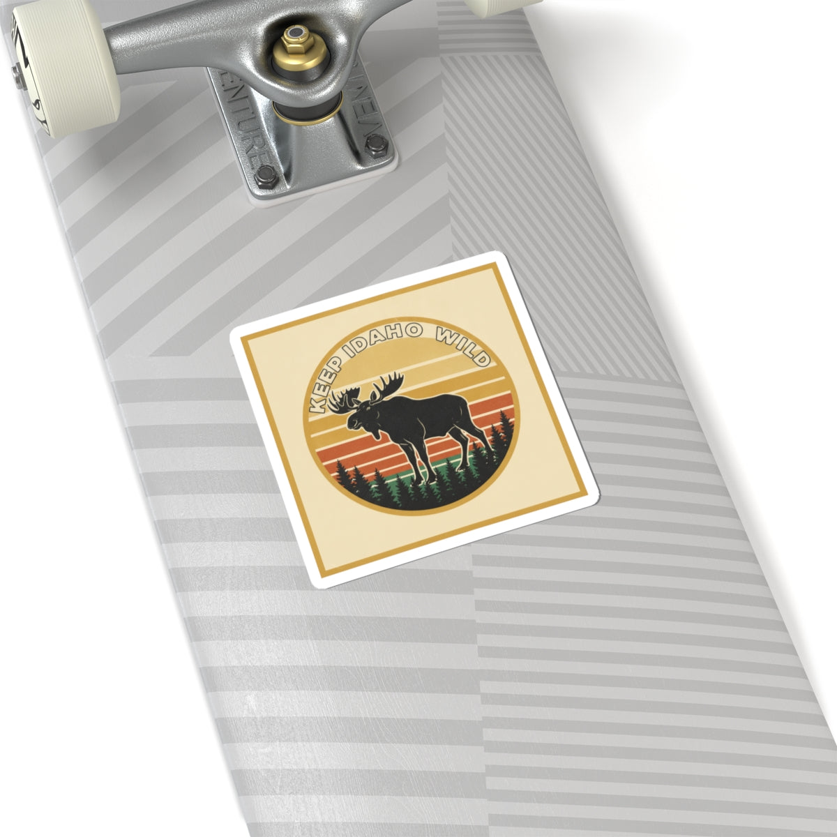 Keep Idaho Wild — Retro Moose Sunset Sticker