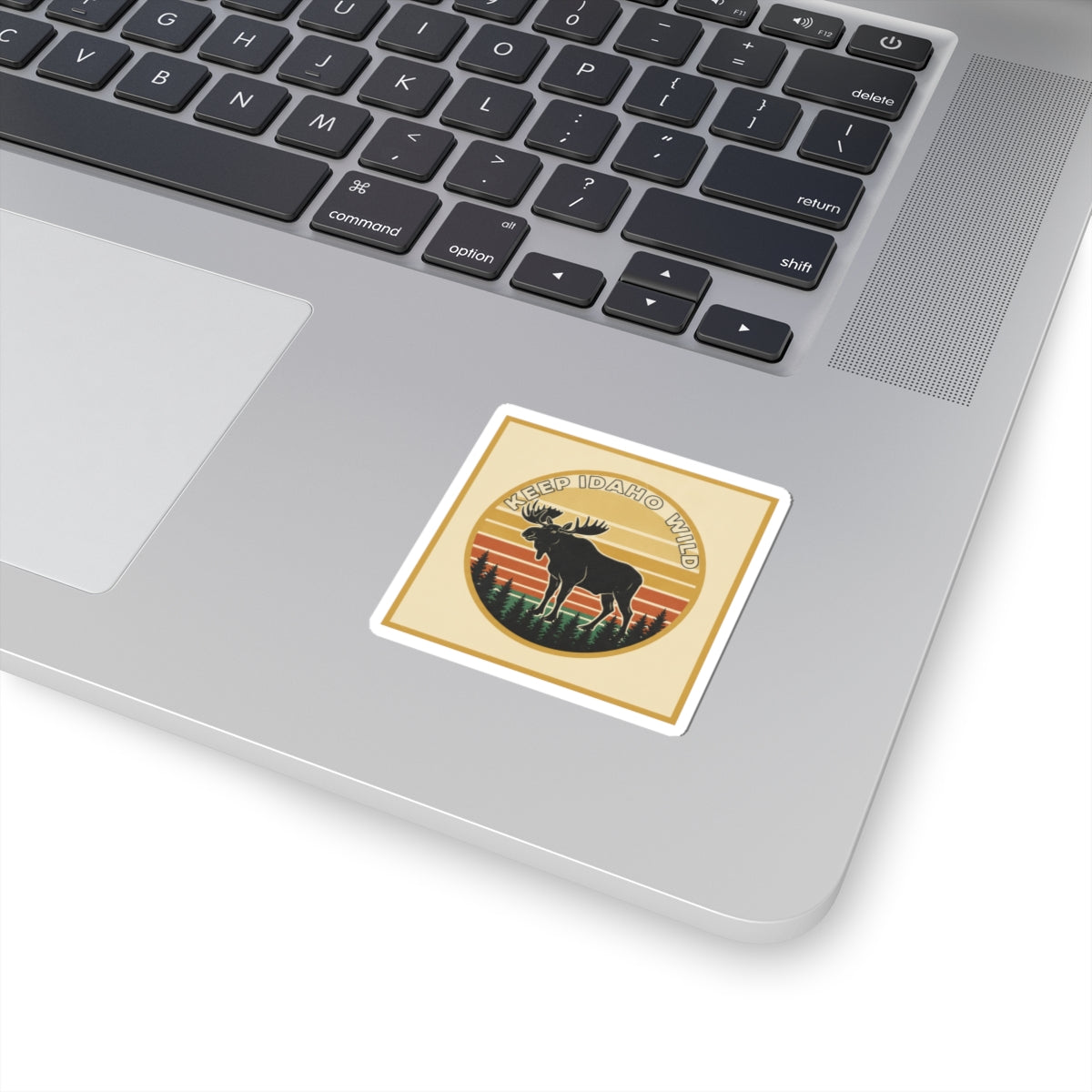 Keep Idaho Wild — Retro Moose Sunset Sticker